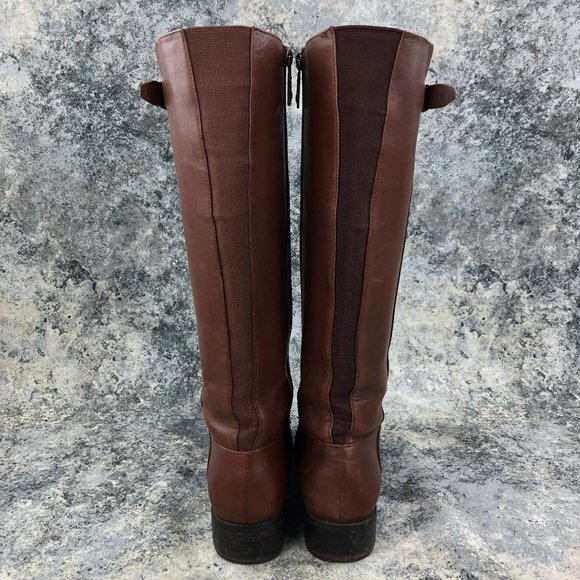Blondo Women's Size 8M Volly Brown Leather Waterproof Side Zip Tall Riding Boots - Picture 6 of 16